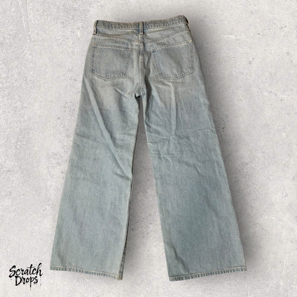 Old Navy Women's Baggy Wide Leg Jeans Light Wash Denim Vintage Style Size 8